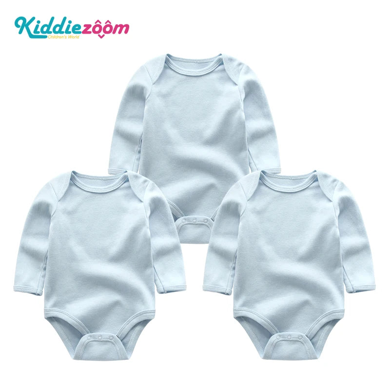 100%Cotton 3Pieces Baby Boy Clothes Newborn Long Sleeve Bodysuit Baby Girls Clothes 0-12M Autumn Print Jumpsuits Spring Cartoon