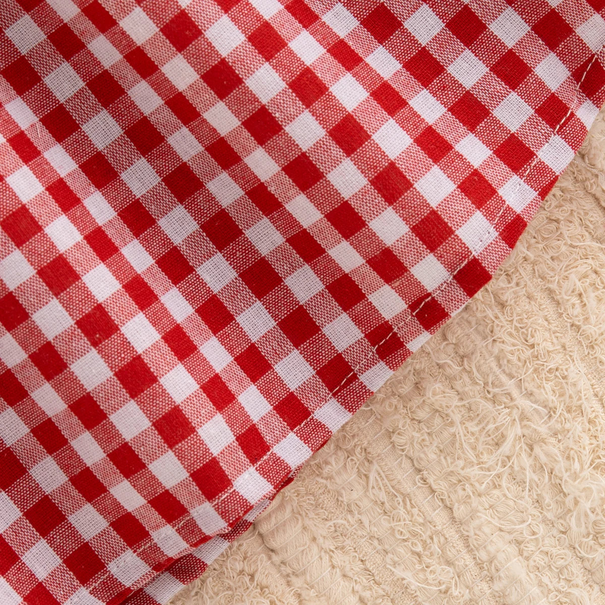 Red Checkered Baby Girl Dress Summer New Cute Strawberry Children'S Clothing (9 Months -4 Years Old)