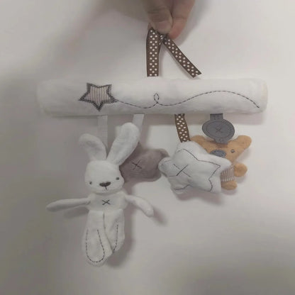 Hanging Bed Rabbit Baby Hand Bell Safety Seat Plush Toy Multifunctional Plush Toy Stroller
