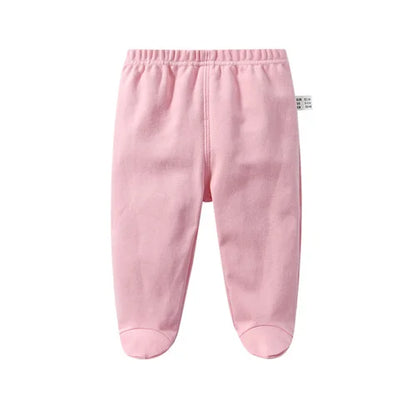 Lawadka 0-12M Cotton Newborn Baby Boy Girl Pants Solid Wrap Foot Long Trousers Casual Baby Leggings For Girls Boys Spring Autumn