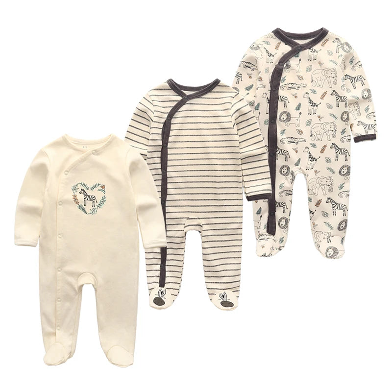 Cotton 1/3PCS Newborn Full Sleeve Autumn Baby Boy Clothes Romper Baby Girl Clothes Roupas de bebe Girls Baby Clothing