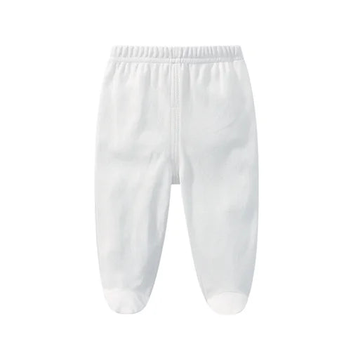 Lawadka 0-12M Cotton Newborn Baby Boy Girl Pants Solid Wrap Foot Long Trousers Casual Baby Leggings For Girls Boys Spring Autumn