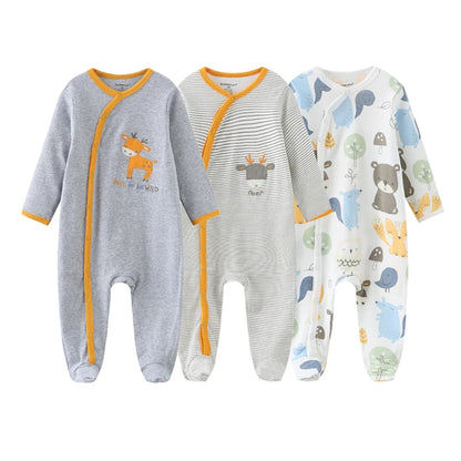 Cotton 1/3PCS Newborn Full Sleeve Autumn Baby Boy Clothes Romper Baby Girl Clothes Roupas de bebe Girls Baby Clothing