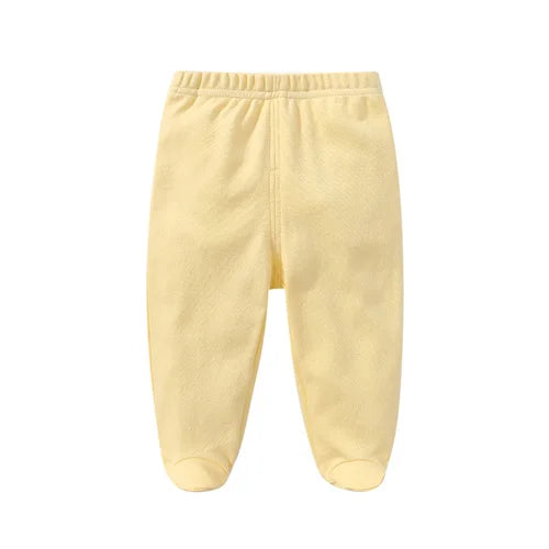 Lawadka 0-12M Cotton Newborn Baby Boy Girl Pants Solid Wrap Foot Long Trousers Casual Baby Leggings For Girls Boys Spring Autumn