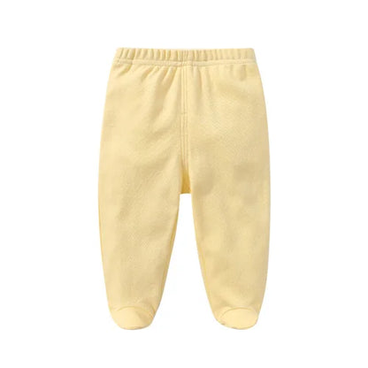 Lawadka 0-12M Cotton Newborn Baby Boy Girl Pants Solid Wrap Foot Long Trousers Casual Baby Leggings For Girls Boys Spring Autumn