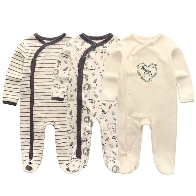 Cotton 1/3PCS Newborn Full Sleeve Autumn Baby Boy Clothes Romper Baby Girl Clothes Roupas de bebe Girls Baby Clothing