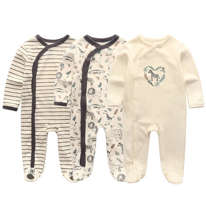Cotton 1/3PCS Newborn Full Sleeve Autumn Baby Boy Clothes Romper Baby Girl Clothes Roupas de bebe Girls Baby Clothing