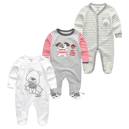 Cotton 1/3PCS Newborn Full Sleeve Autumn Baby Boy Clothes Romper Baby Girl Clothes Roupas de bebe Girls Baby Clothing