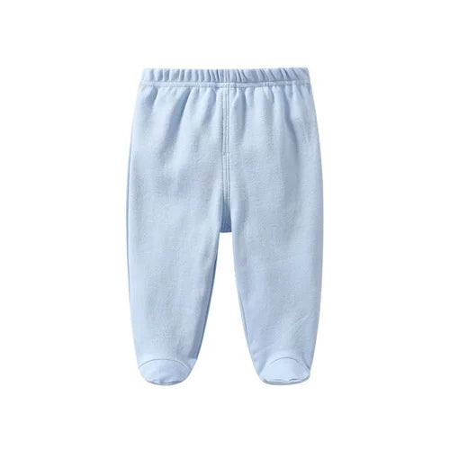Lawadka 0-12M Cotton Newborn Baby Boy Girl Pants Solid Wrap Foot Long Trousers Casual Baby Leggings For Girls Boys Spring Autumn