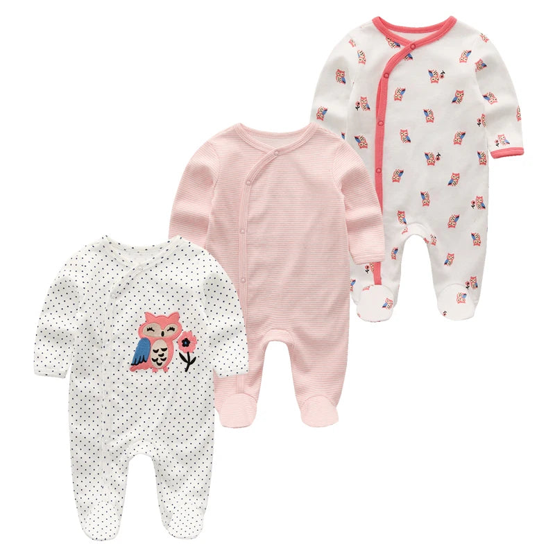 Cotton 1/3PCS Newborn Full Sleeve Autumn Baby Boy Clothes Romper Baby Girl Clothes Roupas de bebe Girls Baby Clothing