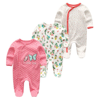 Cotton 1/3PCS Newborn Full Sleeve Autumn Baby Boy Clothes Romper Baby Girl Clothes Roupas de bebe Girls Baby Clothing