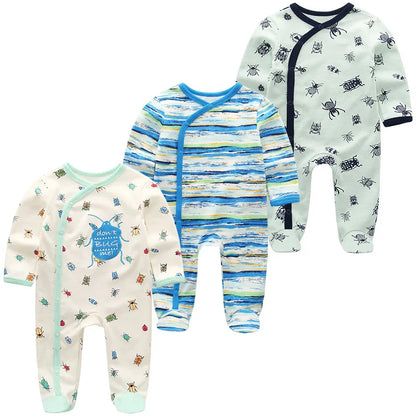 Cotton 1/3PCS Newborn Full Sleeve Autumn Baby Boy Clothes Romper Baby Girl Clothes Roupas de bebe Girls Baby Clothing