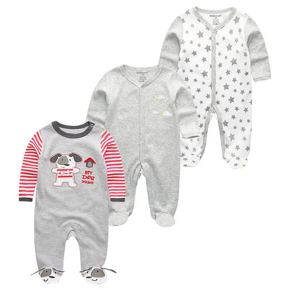 Cotton 1/3PCS Newborn Full Sleeve Autumn Baby Boy Clothes Romper Baby Girl Clothes Roupas de bebe Girls Baby Clothing