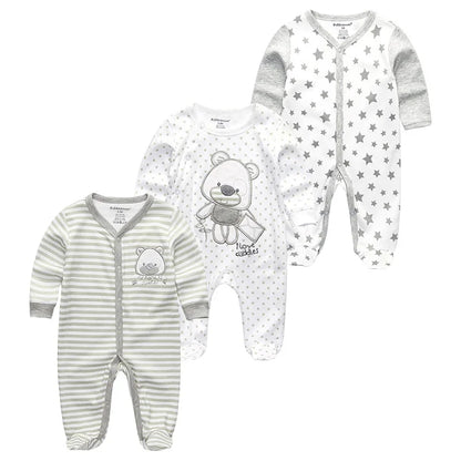 Cotton 1/3PCS Newborn Full Sleeve Autumn Baby Boy Clothes Romper Baby Girl Clothes Roupas de bebe Girls Baby Clothing