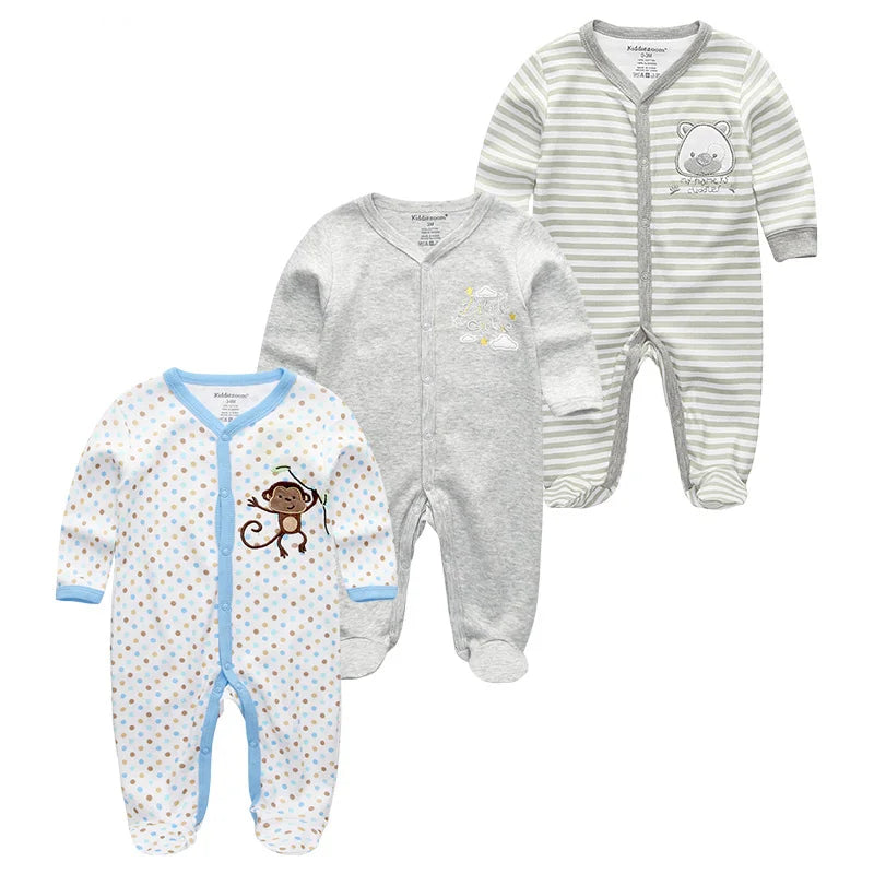 Cotton 1/3PCS Newborn Full Sleeve Autumn Baby Boy Clothes Romper Baby Girl Clothes Roupas de bebe Girls Baby Clothing
