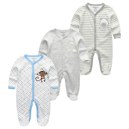 Cotton 1/3PCS Newborn Full Sleeve Autumn Baby Boy Clothes Romper Baby Girl Clothes Roupas de bebe Girls Baby Clothing