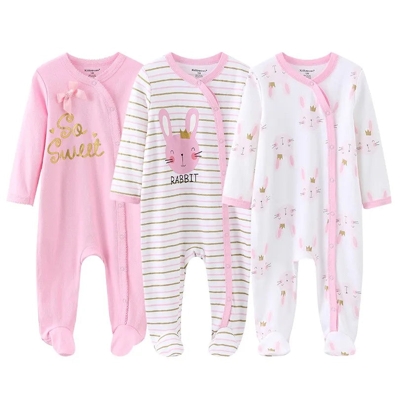 Cotton 1/3PCS Newborn Full Sleeve Autumn Baby Boy Clothes Romper Baby Girl Clothes Roupas de bebe Girls Baby Clothing