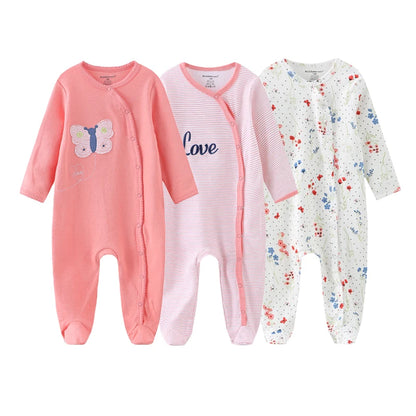 Cotton 1/3PCS Newborn Full Sleeve Autumn Baby Boy Clothes Romper Baby Girl Clothes Roupas de bebe Girls Baby Clothing