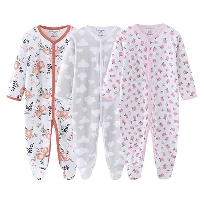 Cotton 1/3PCS Newborn Full Sleeve Autumn Baby Boy Clothes Romper Baby Girl Clothes Roupas de bebe Girls Baby Clothing