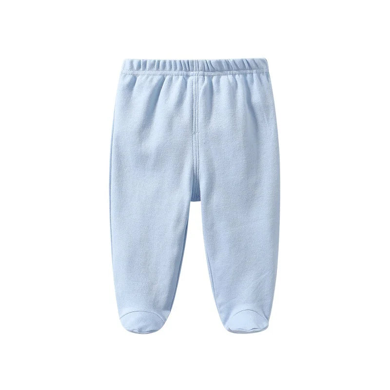 Lawadka 0-12M Cotton Newborn Baby Boy Girl Pants Solid Wrap Foot Long Trousers Casual Baby Leggings For Girls Boys Spring Autumn