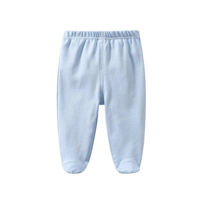 Lawadka 0-12M Cotton Newborn Baby Boy Girl Pants Solid Wrap Foot Long Trousers Casual Baby Leggings For Girls Boys Spring Autumn