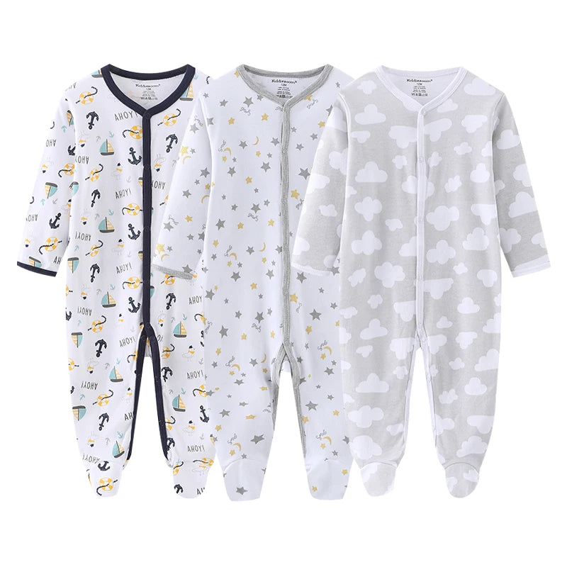 Cotton 1/3PCS Newborn Full Sleeve Autumn Baby Boy Clothes Romper Baby Girl Clothes Roupas de bebe Girls Baby Clothing