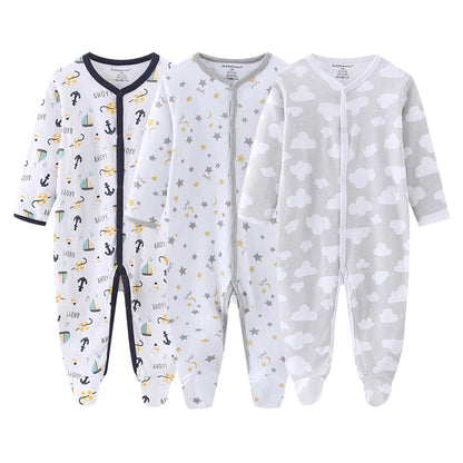 Cotton 1/3PCS Newborn Full Sleeve Autumn Baby Boy Clothes Romper Baby Girl Clothes Roupas de bebe Girls Baby Clothing