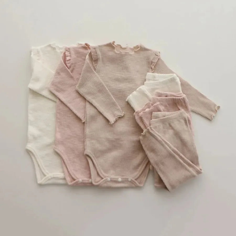 Spring Baby Girl Clothes Sets Cotton 2 pcs Bodysuit + Leggigs Newborn Baby Clothes