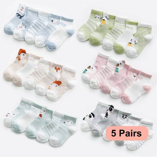 5Pairs Baby Socks for Girls Cotton Mesh