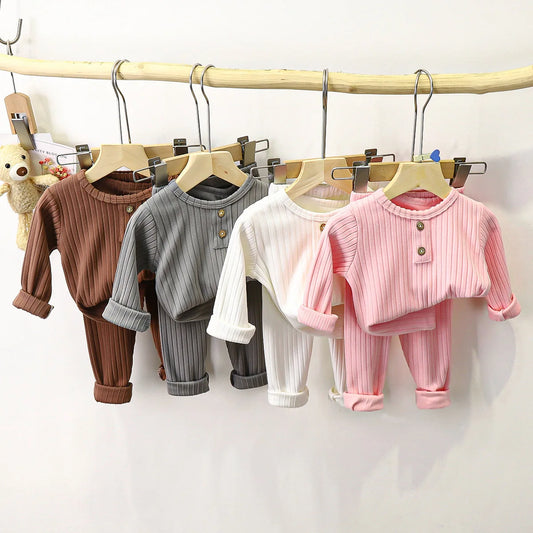 New Boys Baby Long Loungewear Children's Clothing Children's Underwear Set Autumn Clothes Toddler Home Clothes Baby Johns Sets