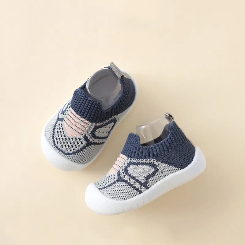 Baby Shoes Anti-slip Breathable Infant Crib Floor Socks with Rubber Sole for Children