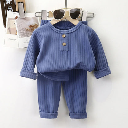 New Boys Baby Long Loungewear Children's Clothing Children's Underwear Set Autumn Clothes Toddler Home Clothes Baby Johns Sets