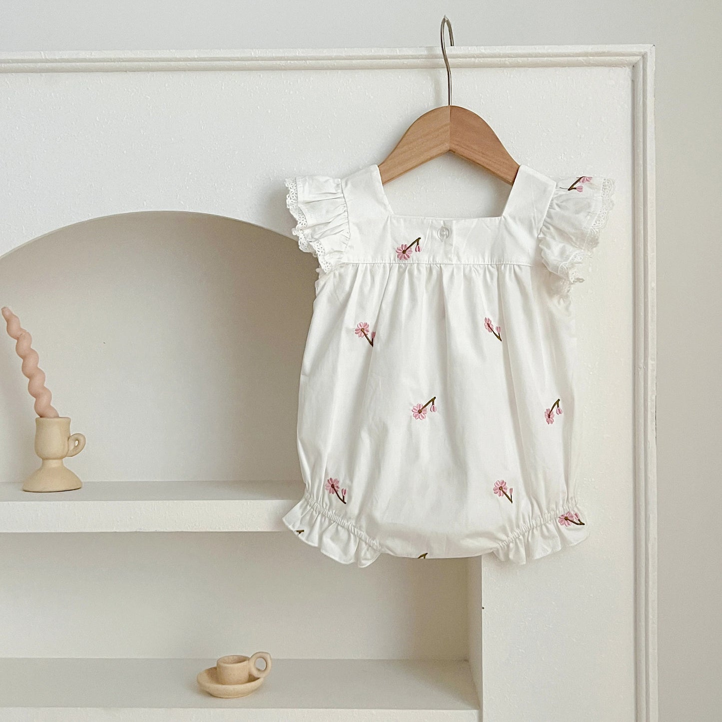 New Summer Newborn Clothes Kids Baby Girls Rompers New Infant Kids Baby Girls Sleeveless Embroider Flower Baby Rompers Clothes