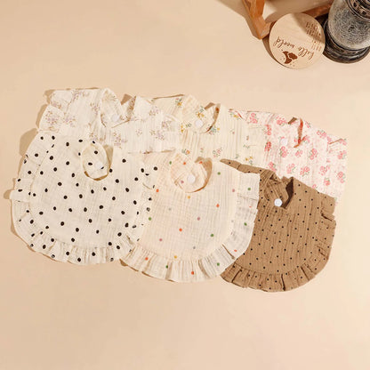3pcs Baby Ruffle Edge Bibs Infant Burp Cloth