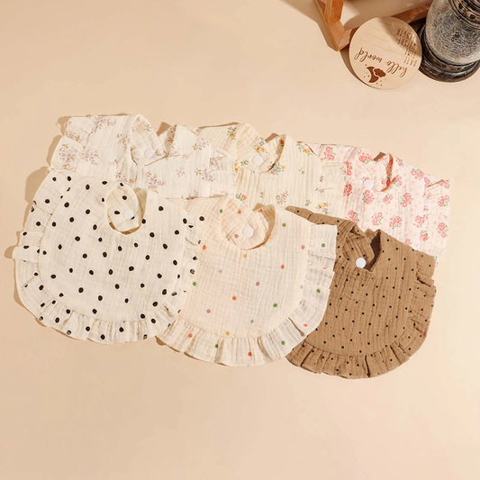 3pcs Baby Ruffle Edge Bibs Infant Burp Cloth