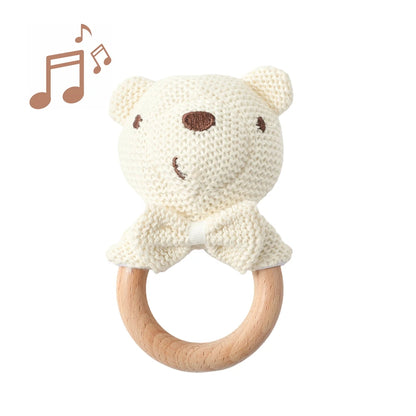 Baby Rattle Crochet Animal Wooden Teether