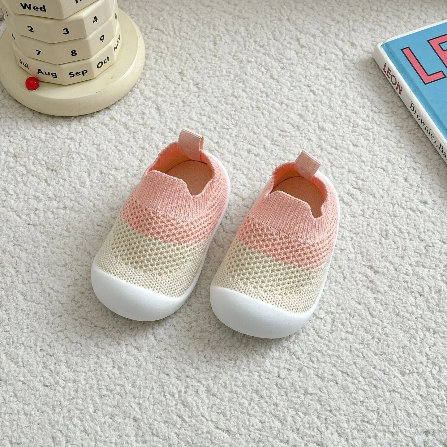 Baby Shoes Anti-slip Breathable Infant Crib Floor Socks with Rubber Sole for Children