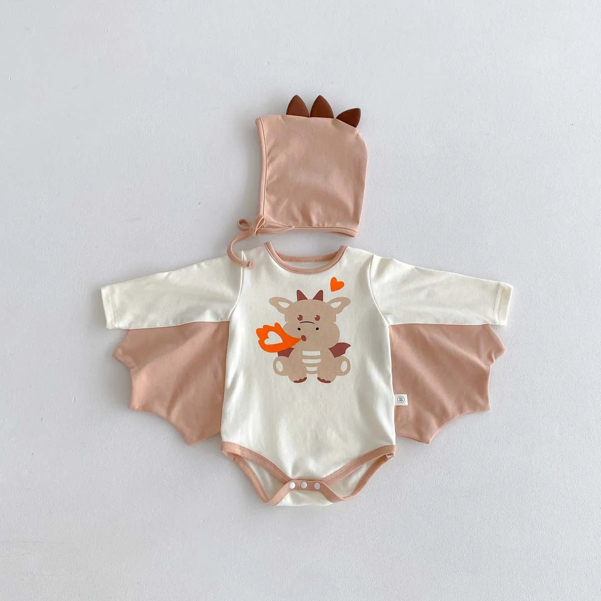 Fire dragon print 0-2 years old cartoon children's clothing including hats