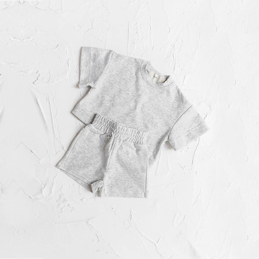 Toddler Baby Boys Clothes Fashion Summer Outfit Sets Short Sleeve Solid Color Tops  Shorts 2PCS Casual Kids Clothes  Suit
