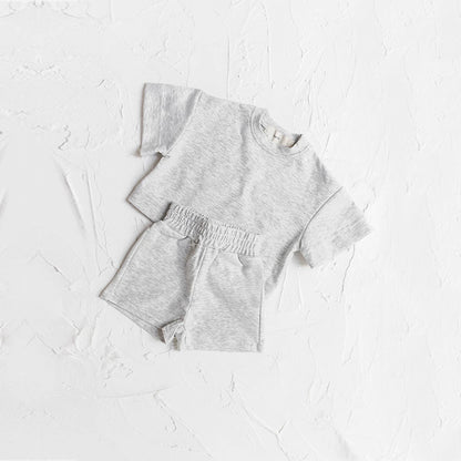 Toddler Baby Boys Clothes Fashion Summer Outfit Sets Short Sleeve Solid Color Tops  Shorts 2PCS Casual Kids Clothes  Suit