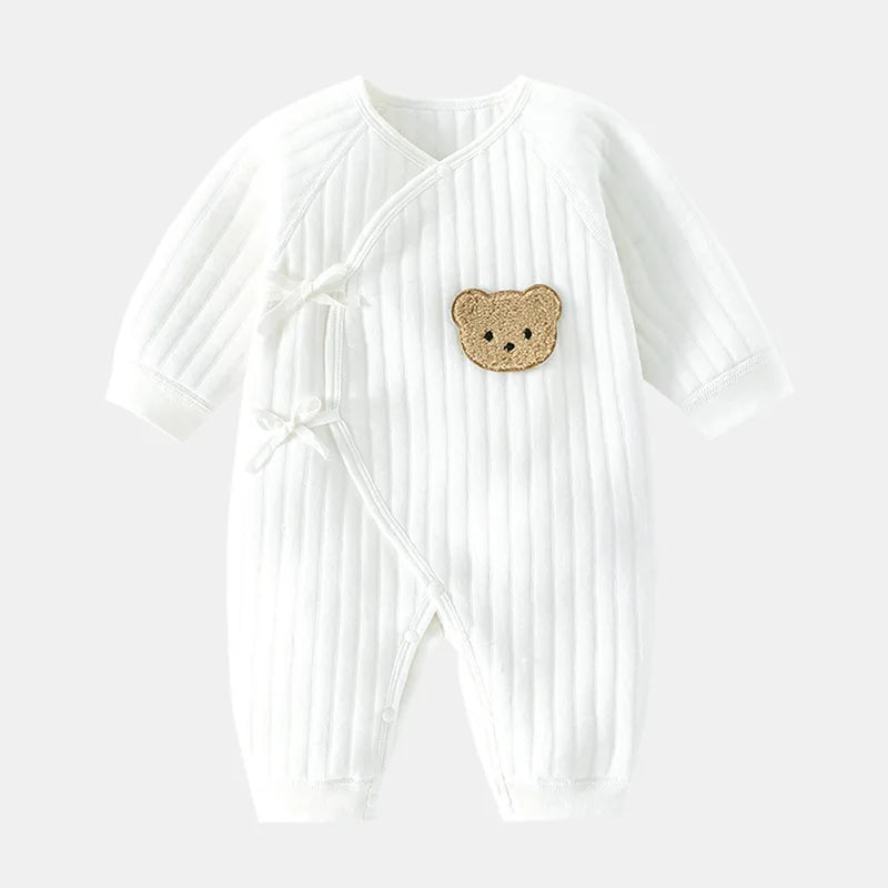 Somenie Boys Girls Bodysuit Newborn Winter Onesie Clothes Cotton Toddler Home Wear  0-6M Thickened Spring and Autumn Clothing