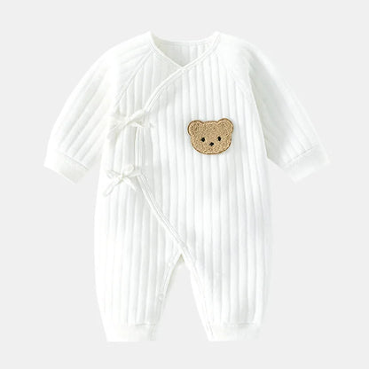 Somenie Boys Girls Bodysuit Newborn Winter Onesie Clothes Cotton Toddler Home Wear  0-6M Thickened Spring and Autumn Clothing