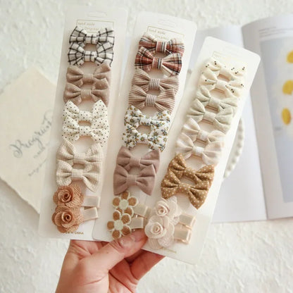 10Pcs/Set Children's Hairpins Cute Headwear Hair Accessories Bow for Baby Girl Scrunchie Hair Clips Kids Barrettes Headwear
