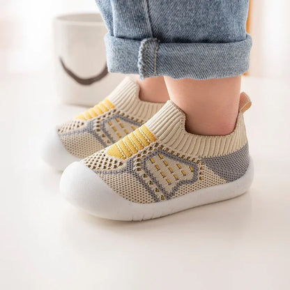 Baby Shoes Anti-slip Breathable Infant Crib Floor Socks with Rubber Sole for Children