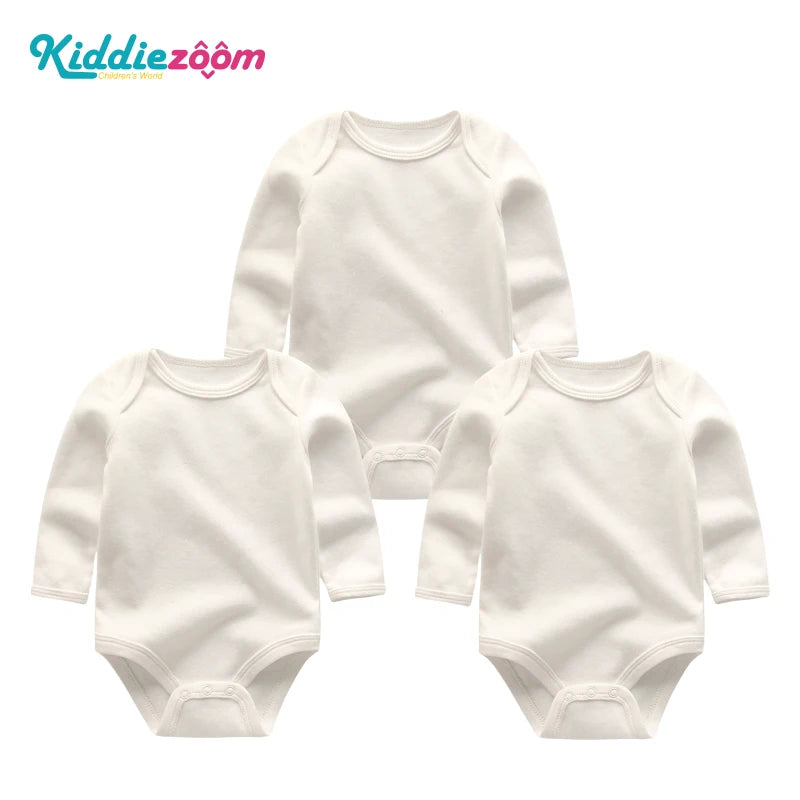 100%Cotton 3Pieces Baby Boy Clothes Newborn Long Sleeve Bodysuit Baby Girls Clothes 0-12M Autumn Print Jumpsuits Spring Cartoon
