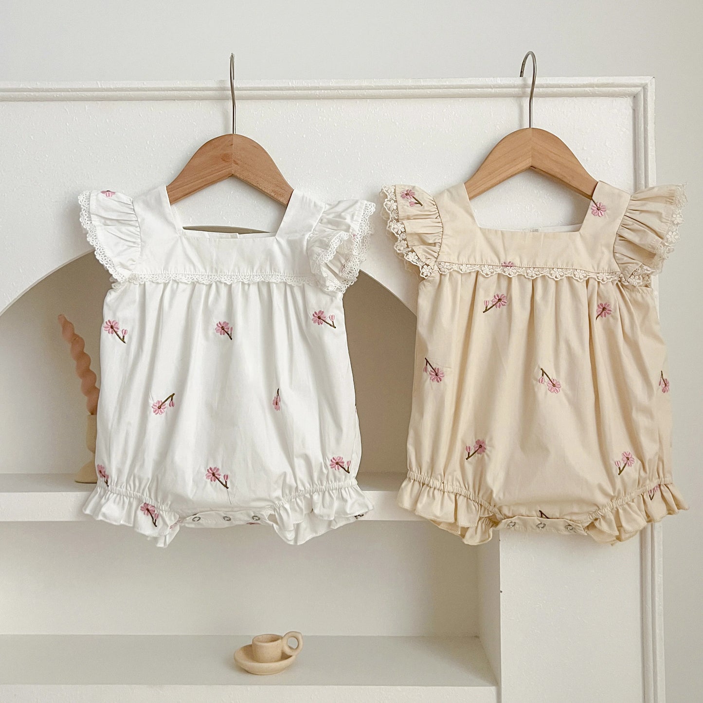 New Summer Newborn Clothes Kids Baby Girls Rompers New Infant Kids Baby Girls Sleeveless Embroider Flower Baby Rompers Clothes