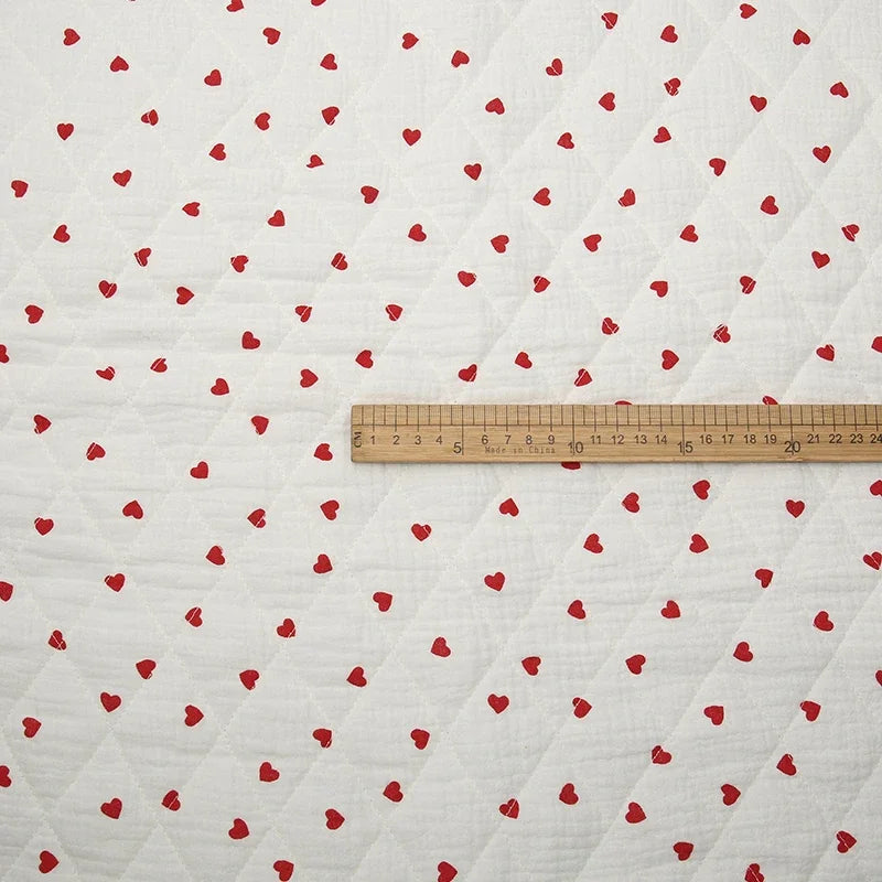 0.5m/1m/2m Thickened Pure Cotton Double-layer Crepe Quilted Cotton Fabric for Blanket Vest Children's Clothing DIY Sewing Fabric