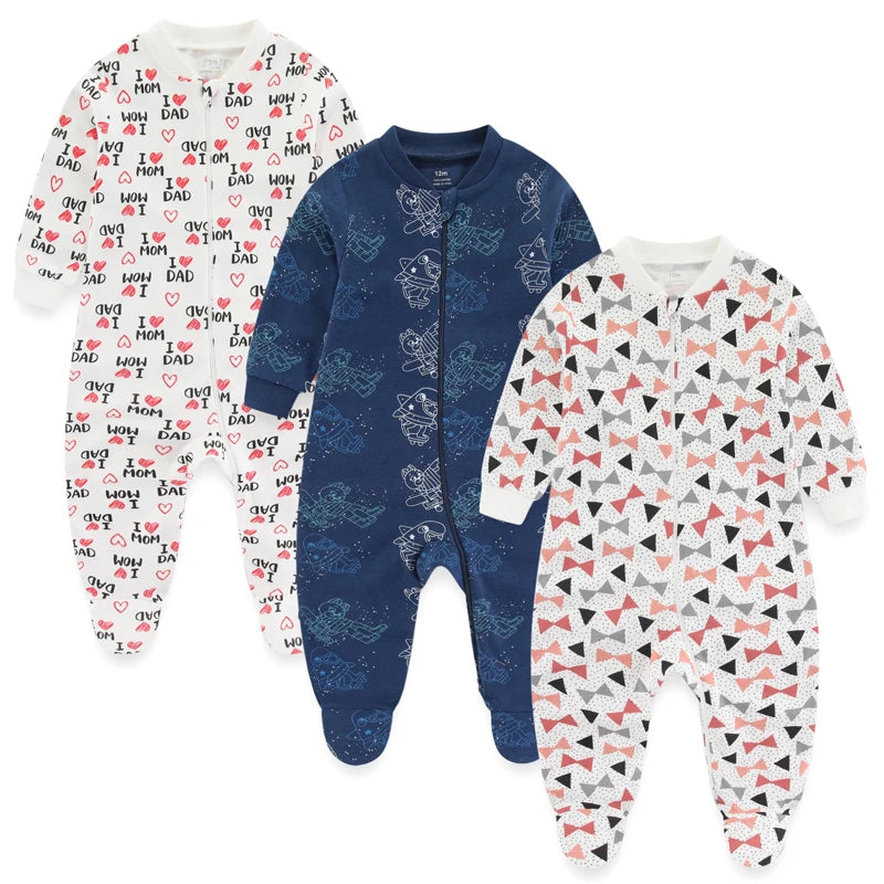 Cotton 1/3PCS Newborn Full Sleeve Autumn Baby Boy Clothes Romper Baby Girl Clothes Roupas de bebe Girls Baby Clothing