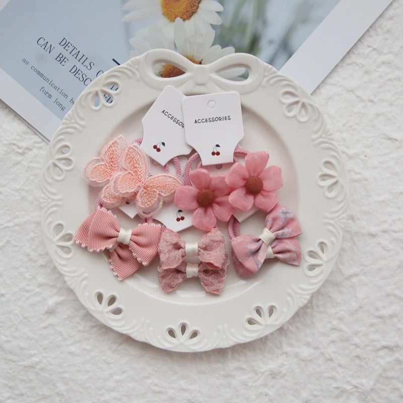 10Pcs Children's Flower Hair Accessories Hair Bow Headwear