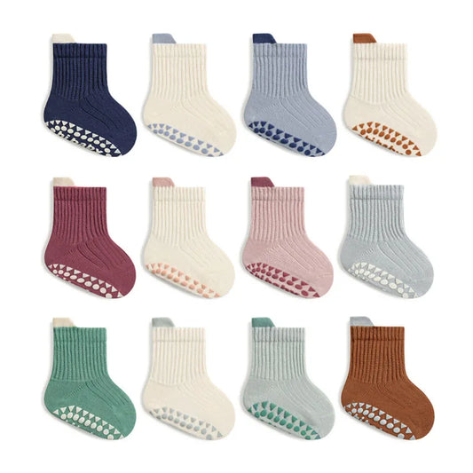 3 Pairs Kids Cotton Socks Boys and Girls Non-slip Floor Socks